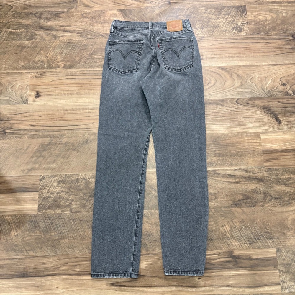 Vintage Y2K Levis Jeans Womens 26 Gray 501 Premium Straight Leg Button Fly Denim